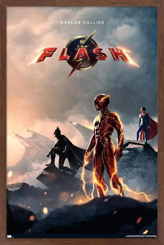 Vista 15 de Trends International DC Comics Movie The Flash - Póster de pared de una hoja, 22.4 pulgadas de largo x 14.7 pulgadas, versión enmarcada de madera