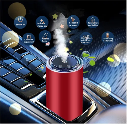 Vista 2 de Ambientadores inteligentes para coche recargables, nueva experiencia de atomización, humidificador de perfume, diseño estrellado de moda