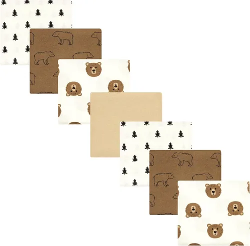 Vista 168 de Hudson Baby Unisex Baby Cotton Flannel Receiving Blankets Bundle, Neutral Woodland Pals, One Size (Pack of 2)