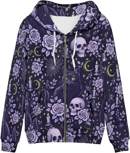 Vista 17 de Showudesigns Sudaderas con capucha y cremallera para mujer XS-5XL Un pollo