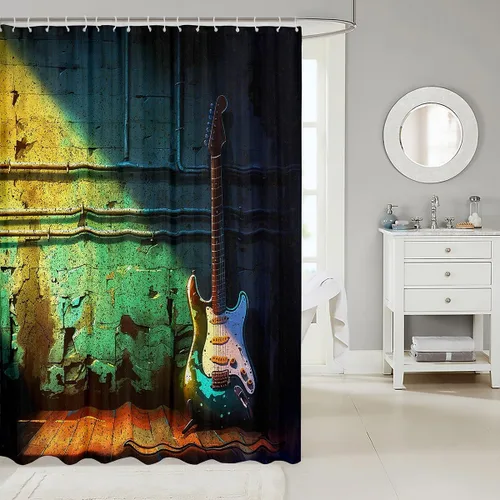 Vista 55 de Feelyou Cortina de ducha con diseño de gato para decoración de baño, bonita cortina de baño para puestos de bañeras, accesorios de baño divertidos