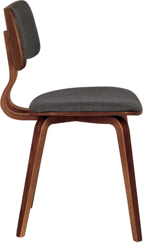 Vista 7 de Armen Living Jaguar Silla de comedor en tela de carbón y acabado de madera de nogal, acabado carbón/nogal, 20 pulgadas de profundidad x 18 pulgadas