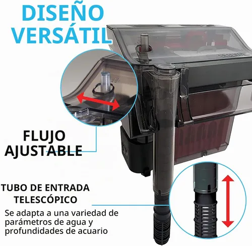 Vista 6 de Fluval C2 Power Filter, filtro de tanque de peces para acuarios de hasta 30 galones.