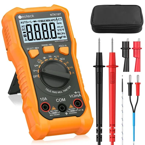 Vista 11 de Neoteck Multímetro digital TRMS de 6000Counts para 750VDC 1000VAC AC/DC Rojo