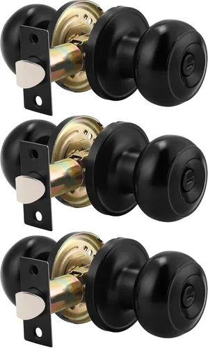 Vista 14 de Probrico 609-ORB-BK - Perilla para puerta de baño, interior, sin llave, color bronce aceitado. Bronce frotado con aceite