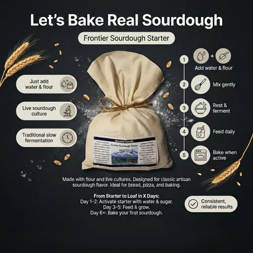 Vista 3 de Bounty Foods Montana - Juego de iniciación de masa madre, 16 onzas, kit de pan artesanal de cultivo de levadura silvestre para petancas, focaccia