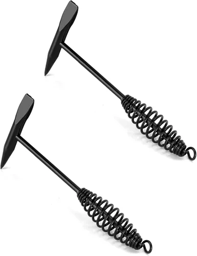 Vista 7 de QWORK Martillo astillador de soldadura, 2 paquetes de martillo de dos cabezas de 10.5 pulgadas con mango de resorte helicoidal, limpieza