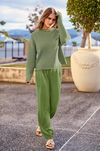 Vista 9 de PRETTYGARDEN Sudadera casual para mujer, pantalones deportivos de cintura alta
