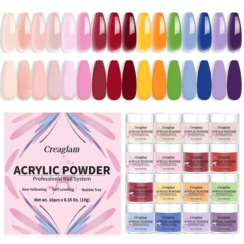 Vista 14 de Kit de polvo acrílico de 16 colores - para extensiones francesas de uñas DIY y arte 3D, no se necesita lámpara, sin amarillamiento, calidad de salón
