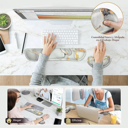 Vista 7 de Gimars Juego Mejorado Ampliado de Espuma Viscoelástica de Gel para Almohadilla de Reposo de Muñeca para Teclado, Soporte de Cojín de Muñeca