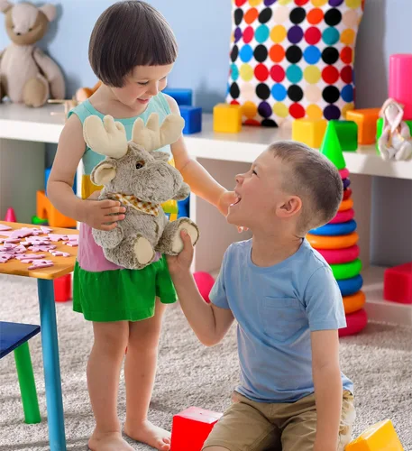 Vista 6 de Puzzled Peluche de alce sentado súper suave, 11 pulgadas