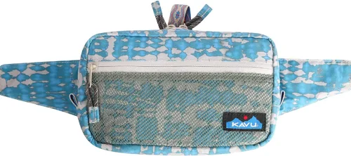Vista 5 de KAVU Point Sur - Riñonera de nailon con bolsillo de malla, Ripple Tie Dye