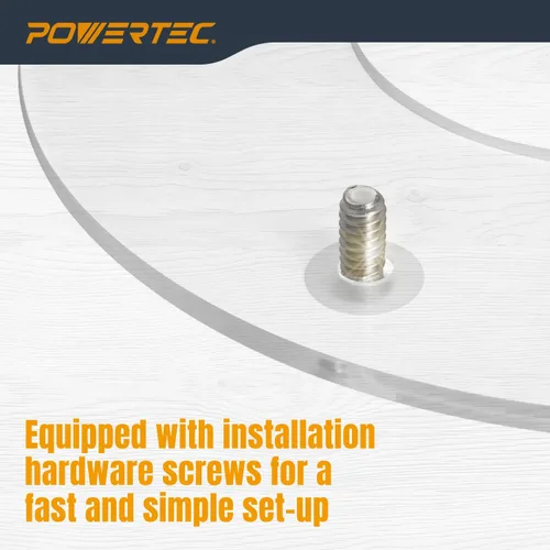 Vista 4 de POWERTEC Placa base de router de 2-1/2 pulgadas de diámetro, acrílico transparente con múltiples agujeros preperforados, tornillos para fácil