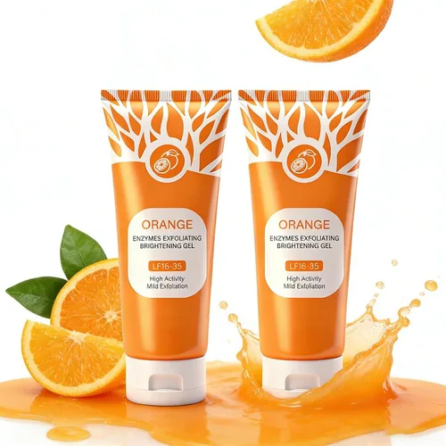 Vista 8 de Gel exfoliante naranja para cara y cuerpo, gel exfoliante de enzimas naranjas, gel exfoliante facial hidratante de limpieza profunda, todo