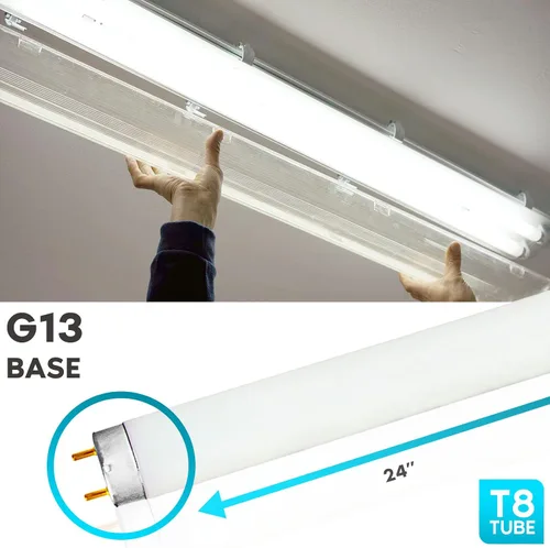Vista 3 de LUXRITE F17T8/835 - Bombilla fluorescente T8 de 17 W y 24 pulgadas, 3500 K blanco natural, 1350 lúmenes, base bi-pin mediana G13, LR20751, paquete