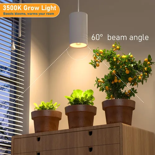 Vista 8 de Luces colgantes de crecimiento para plantas de interior de espectro completo, foco colgante COB para plantas altas grandes, jardín, hierbas