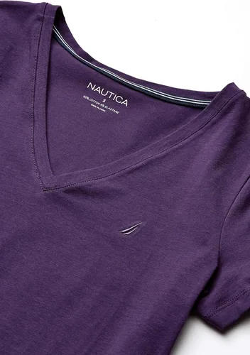 Vista 9 de Nautica Camiseta de algodón elástico con cuello en V para mujer Easy Comfort