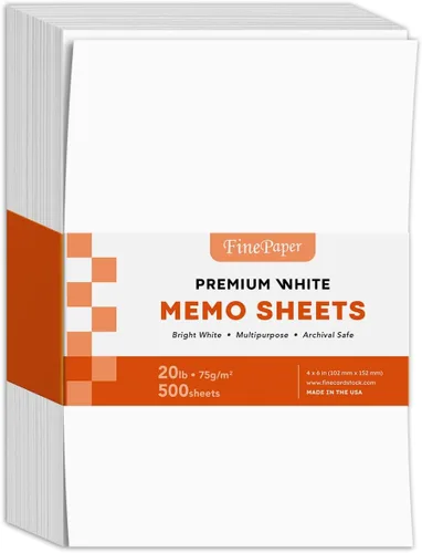 Vista 9 de Hojas de notas blancas, papel de 20 libras, 500 hojas por paquete (3 x 5)