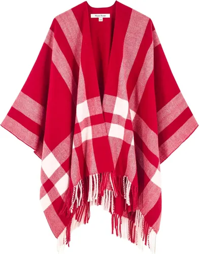 Vista 42 de Moss Rose Chal de viaje para mujer, capa tipo poncho de frente abierto para otoño e invierno