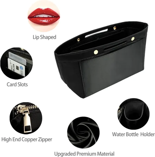 Vista 6 de ZTUJO Organizador de bolso para bolso y moldeador de bolsa, organizador de bolsa para Speedy Neverful, 6 tamaños (XL, negro sedoso)