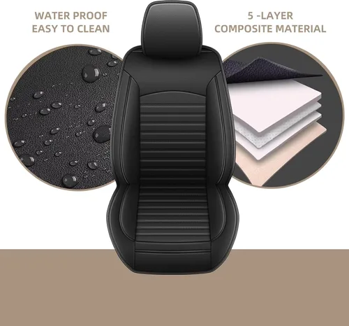 Vista 5 de Fundas de asiento para Ford Edge 2007-2025, juego de fundas de asiento de automóvil de imitación de lujo, impermeables, protector de asiento