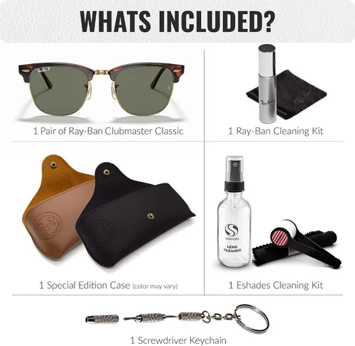 Vista 34 de Ray-Ban RB3016 CLUBMASTER CLASSIC - Gafas de sol de forma cuadrada con kit oficial de gafas