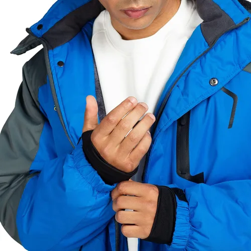 Vista 5 de CorBuyit Chaqueta de esquí con capucha para hombre, abrigo impermeable de invierno para nieve