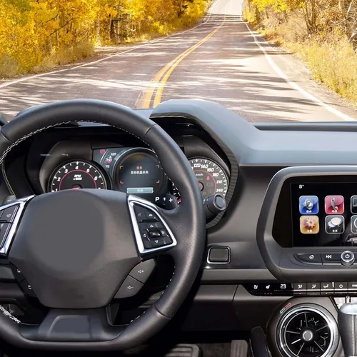 Vista 6 de RT-TCZ Cubierta de fibra de carbono para salpicadero, marco de velocímetro, decoración interior accesorios para Chevrolet Chevy Camaro 2016-2023