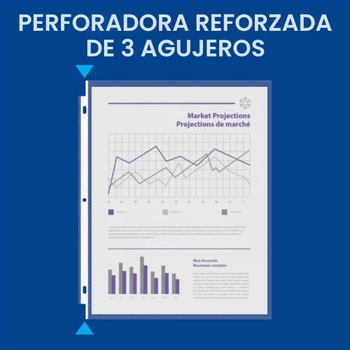 Vista 3 de Oxford Protectores de hojas, paquete de 100 unidades, tamaño carta