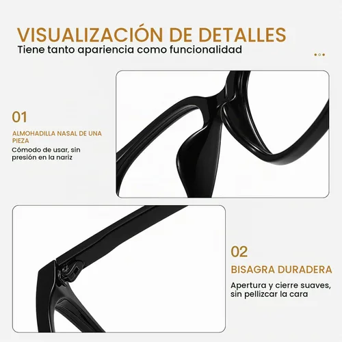 Vista 5 de Lentes de gran tamaño con bloqueo de luz azul para mujer, lectura en computadora, antirreflejos, reducen la fatiga ocular