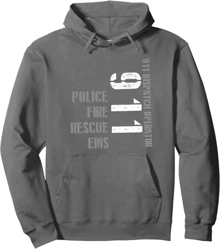 Vista 9 de 911 Dispatcher EMS EMT Police Dispatchers Operators Uniforme Sudadera con capucha Negro