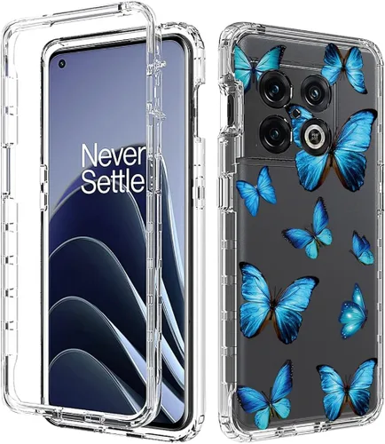 Vista 6 de Funda para OnePlus 10 Pro NE2210 con protector de pantalla de vidrio templado, suave 360 cuerpo completo, a prueba de golpes, híbrida, transparente