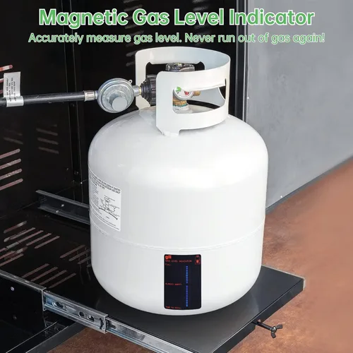 Vista 2 de Homaisson Indicador magnético de nivel de gas de 4 piezas, medidor de tanque de propano reutilizable para cocinas caseras, barbacoas al aire libre