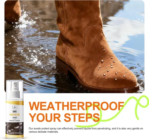Vista 3 de Suede Protector Spray for Shoes: Waterproof and Stain Repellent, Long-Lasting Protection for Boot, Jacket, Bag, Hat