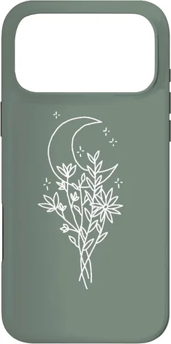 Vista 22 de Funda botánica de flores silvestres para iPhone 16 verde salvia