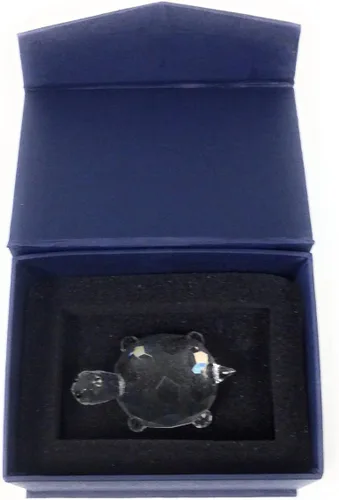Vista 4 de Amlong Crystal Figura coleccionable de animales, tortuga o tortuga con ojos negros