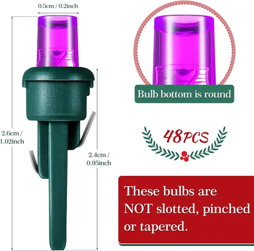 Vista 2 de 48 bombillas LED de repuesto de 0.197 in de invierno, bombillas verdes y Bombilla verde y brillante