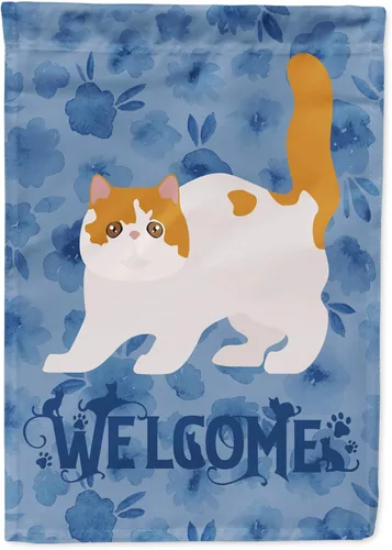 Vista 172 de Caroline's Treasures CK4813CHF - Bandera de bienvenida con gato abisinio azul, manga grande, para porche, para colgar en la pared, poliéster