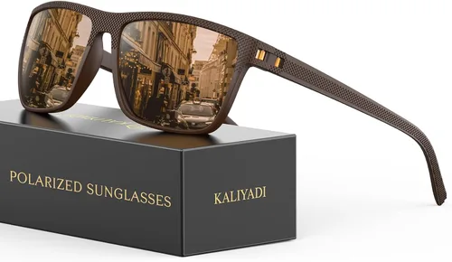 Vista 29 de KALIYADI Gafas de sol polarizadas para hombre, gafas de sol ligeras con protección UV para conducir, pescar y jugar golf (3 unidades) Negro