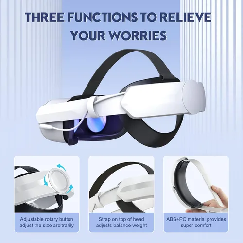 Vista 3 de VINDIJA Head Strap for Oculus Quest 2 with Battery Built-in 6000mAh Battery Replacement Elite Strap for Quest 2 Accessories with Gravity Balance for