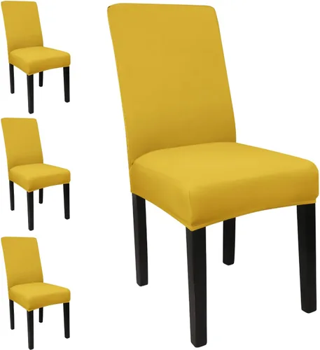 Vista 22 de Fundas para sillas de comedor, juego de 2 fundas, con patrón elástico Parsons, de elastano, extraíbles y lavables, protector para sillas de cocina