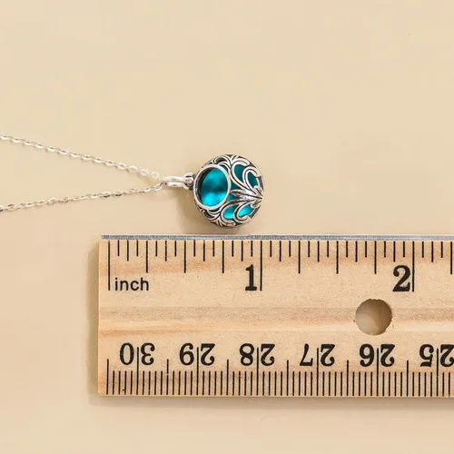 Vista 6 de Bottled Up Designs Handmade Vintage Lace Necklace, Recycled Vintage Bottle Glass, Sterling Silver, Eco Friendly, Made in USA, Birthday Gifts