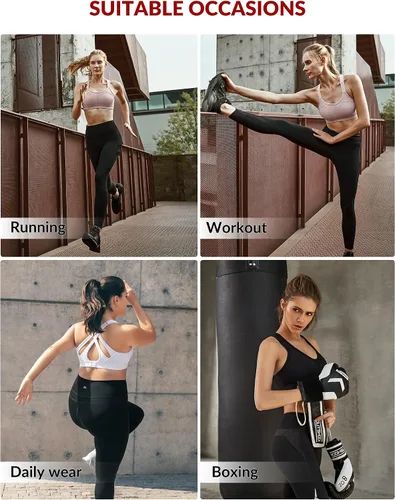 Vista 5 de Yvette Sports Bra High Impact Adjustable Criss Cross Back, Full Support for Large Bust No Bounce