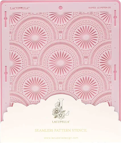 Vista 15 de Lacupella Plantilla de decoración de pasteles para pastel alto de crema de mantequilla, glaseado real, ganache, pintura, aerógrafo (ARRO)