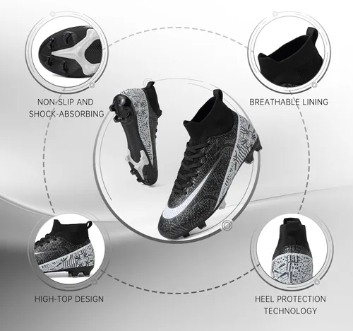 Vista 6 de RDYLBU Soccer Cleats Mens Women Soccer Shoes Youth Football Cleats for Big Boy AG TF