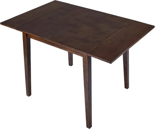Vista 4 de Merax Mesa de comedor rectangular extensible de madera de 29 a 45 pulgadas con hoja caída, ahorro de espacio, fácil de montar, marrón Marrón/plegable