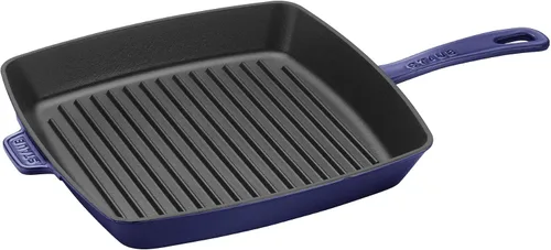 Vista 11 de Staub Sartén cuadrada de hierro fundido de 12 pulgadas, cereza, fabricada en Francia