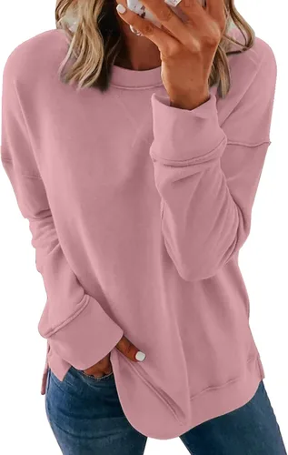 Vista 25 de Dokotoo Women's Casual Crew Neck Sweatshirt Loose Long Sleeve Pullover Tops Jade (Moonlight Jade)