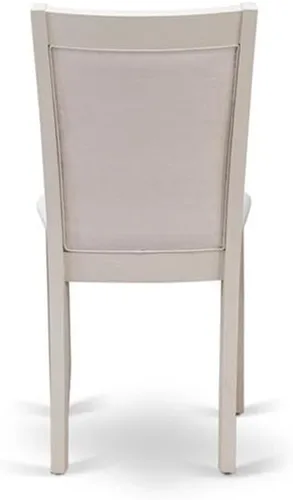 Vista 8 de East West Furniture MZC0T01 Monza Parson - Sillas de comedor tapizadas de tela de lino crema, juego de 2, lino cepillado blanco