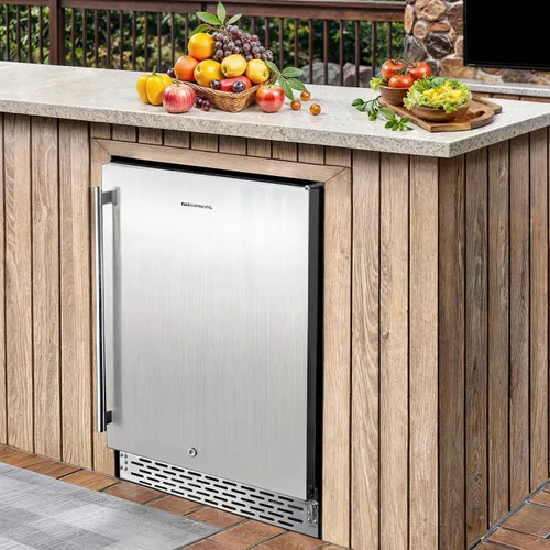 Vista 7 de Refrigerador de bebidas 24Inch 172 latas para interior/exterior Metal plateado